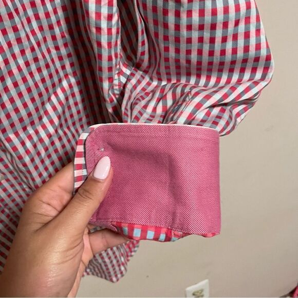 Robert Graham Pink Plaid Checkered Flannel Button Down Shirt- Size Large - Picture 5 of 6